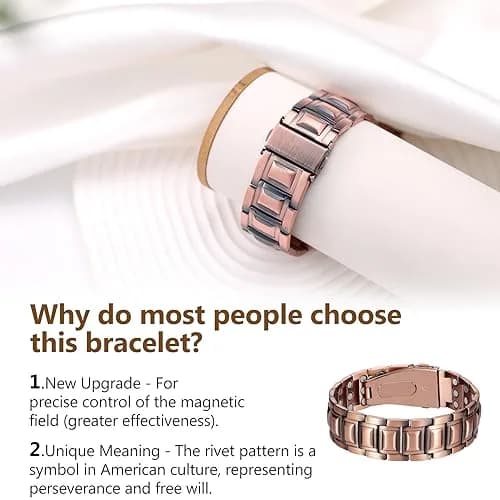Feraco Pure Copper Magnetic Bracelet for Men | 8.66 inches (22 cm) thumbnail 3