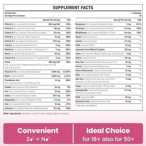 Sambugra Liposomal Multivitamin for Women 1400MG | Supports Immunity, Hair & Skin thumbnail 5
