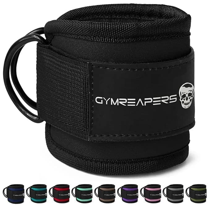 Gymreapers Ankle Strap (Single) for Cable Machine & Glute Workouts | Adjustable Leg Strap with Neoprene Padding (Black, Single) thumbnail 3