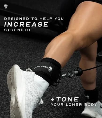 Gymreapers Ankle Strap (Single) for Cable Machine & Glute Workouts | Adjustable Leg Strap with Neoprene Padding (Black, Single) thumbnail 4