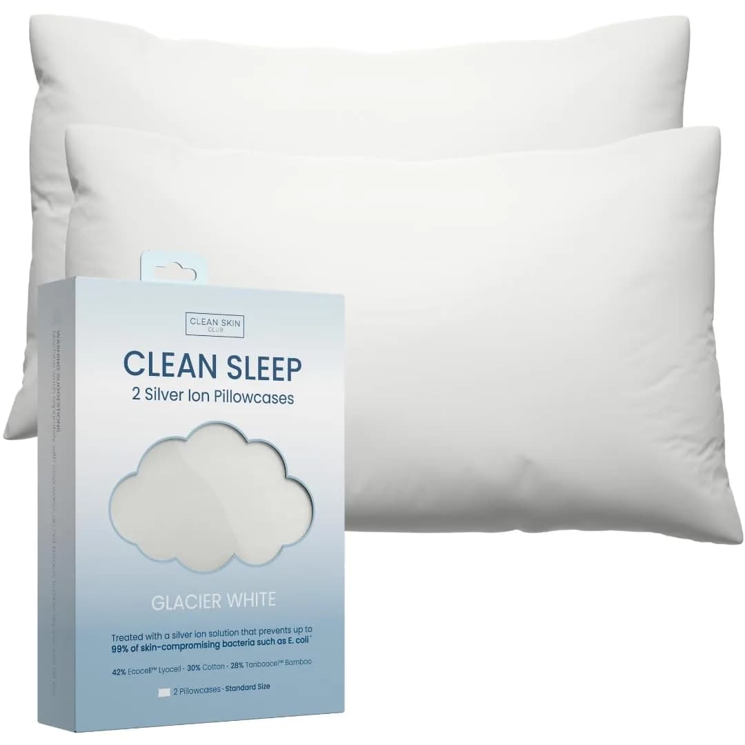 CLEAN SKIN CLUB Silver Ion Pillowcases Standard Size | Hypoallergenic & Odor-Resistant (70-120 chars)