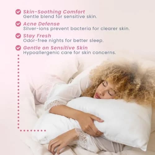 CLEAN SKIN CLUB Silver Ion Pillowcases Standard Size | Hypoallergenic & Odor-Resistant (70-120 chars) thumbnail 3