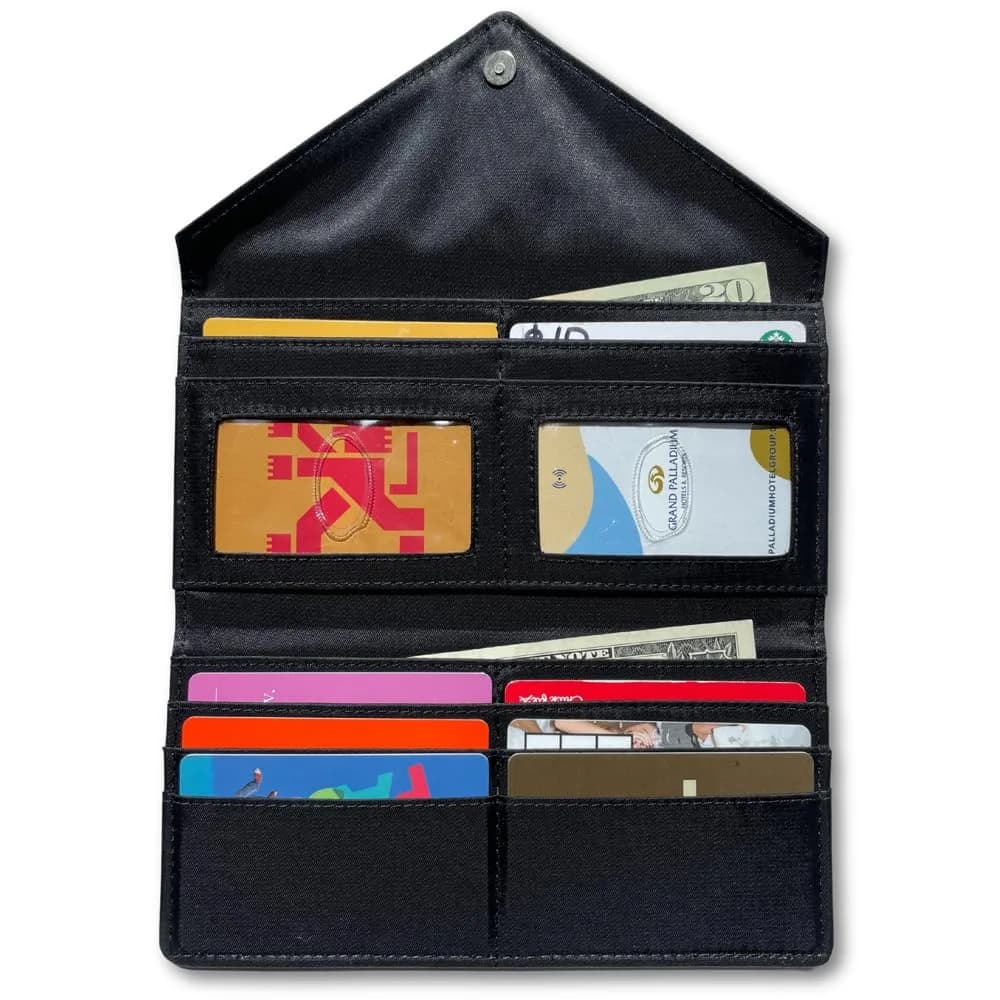 Big Skinny Slimvelope TriFold Clutch Wallet 19.05cm (7.5in) | Holds Up to 40 Cards, Ink Dot - view 3