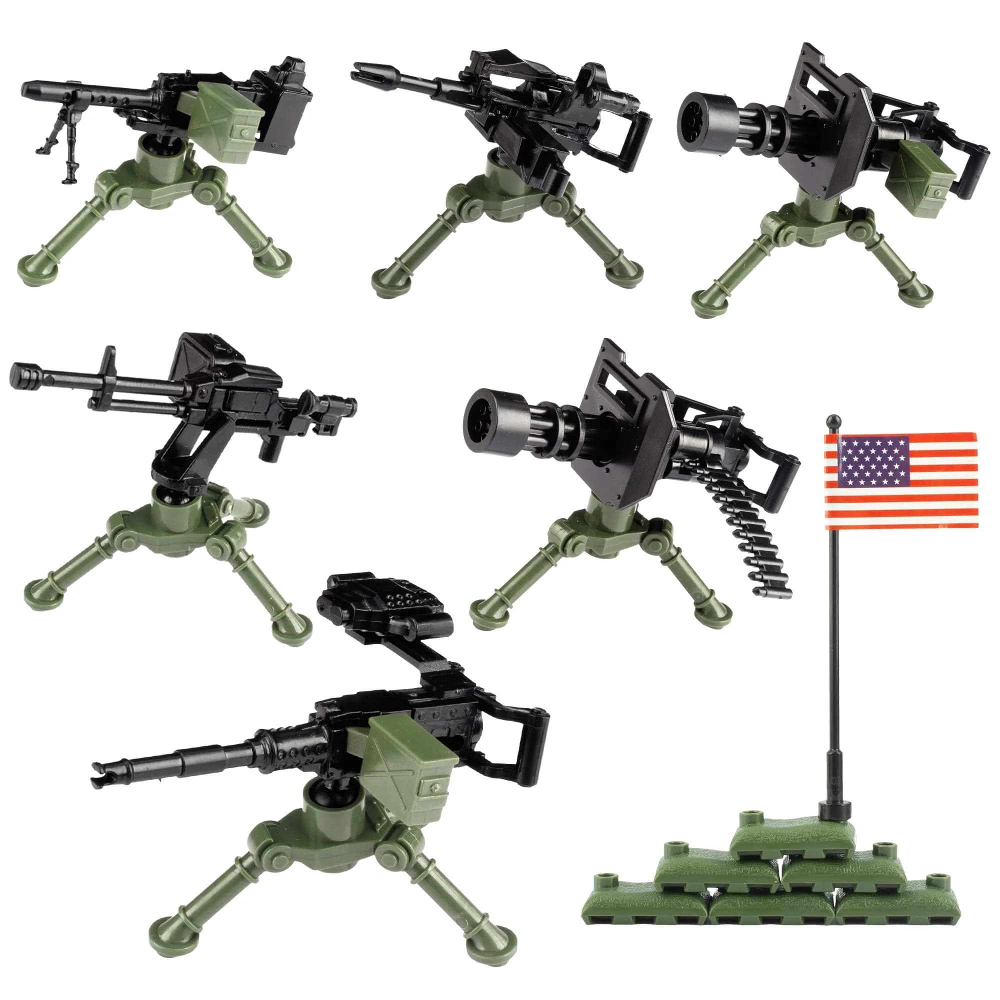 MaozyHomie Toy Weapons Accessories Pack Military U.S 5 Types Heavy Weaponry Building Blocks Compatible with Major Brands - main product image
