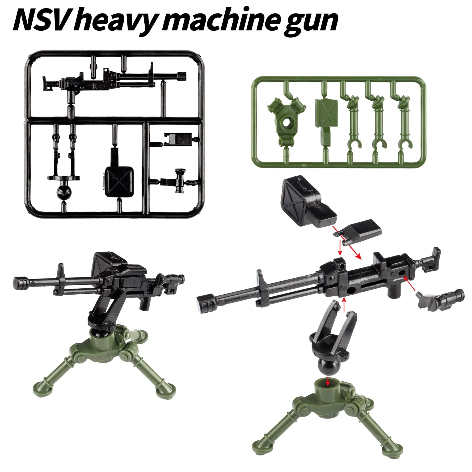 MaozyHomie Toy Weapons Accessories Pack Military U.S 5 Types Heavy Weaponry Building Blocks Compatible with Major Brands - view 6
