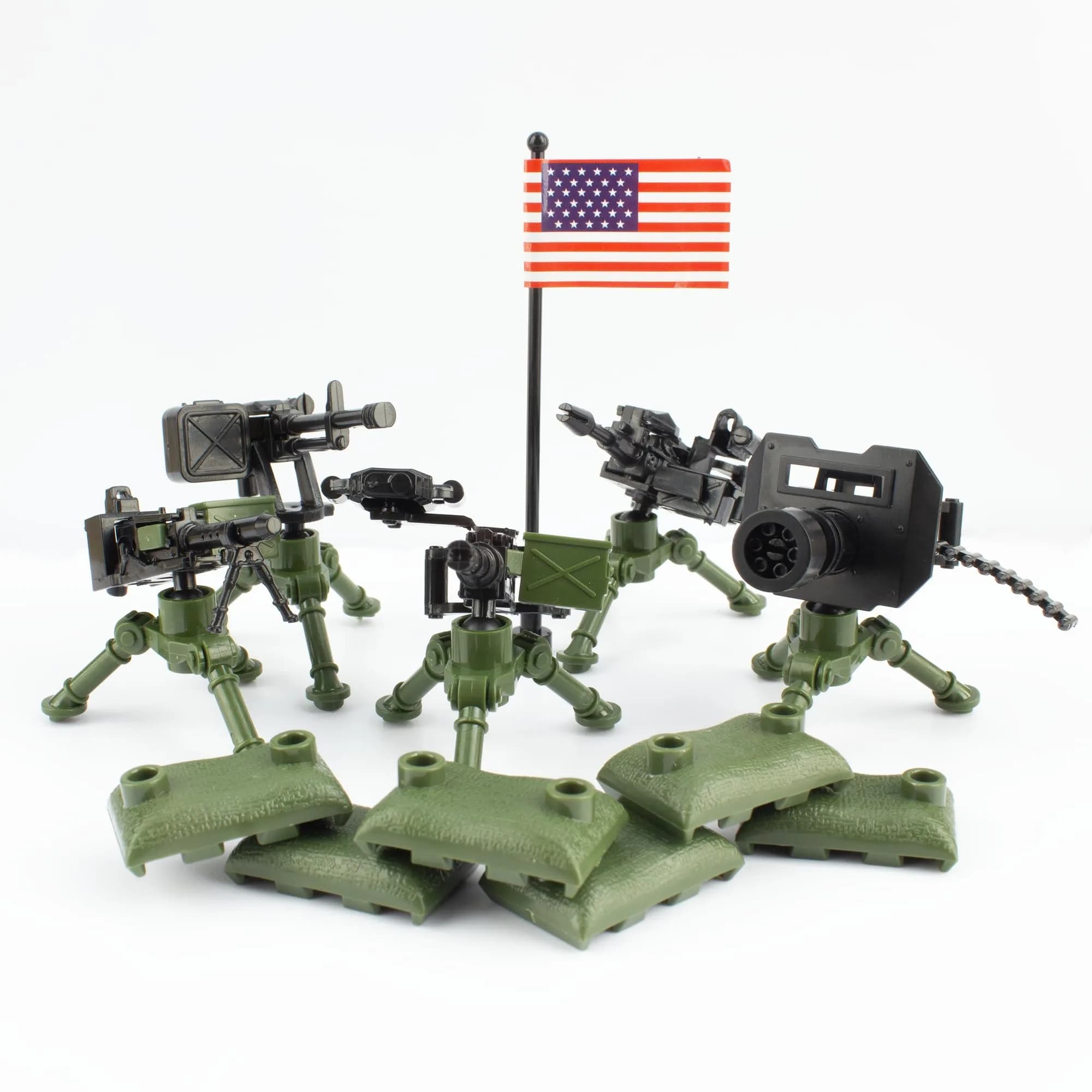 MaozyHomie Toy Weapons Accessories Pack Military U.S 5 Types Heavy Weaponry Building Blocks Compatible with Major Brands - view 2