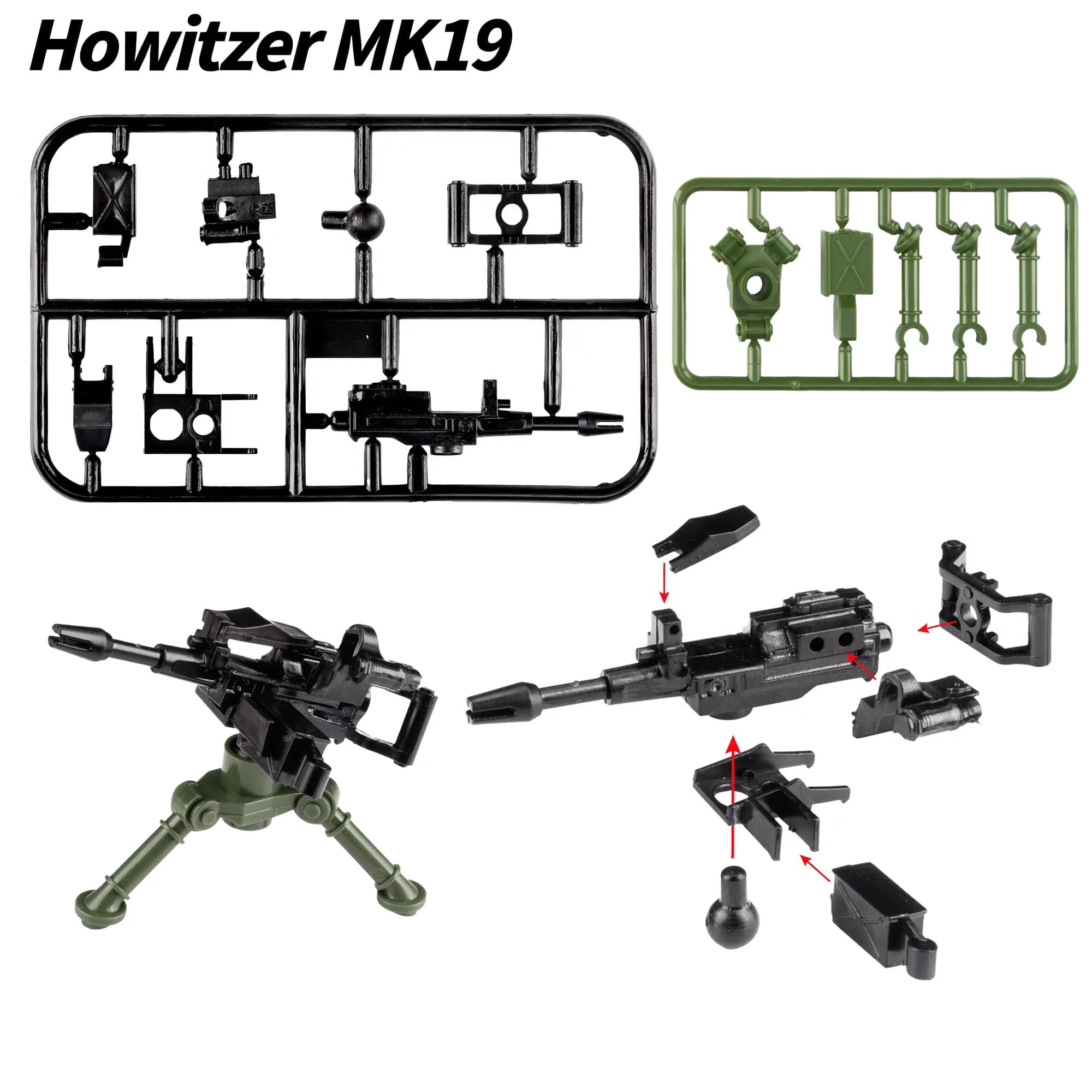 MaozyHomie Toy Weapons Accessories Pack Military U.S 5 Types Heavy Weaponry Building Blocks Compatible with Major Brands - view 4