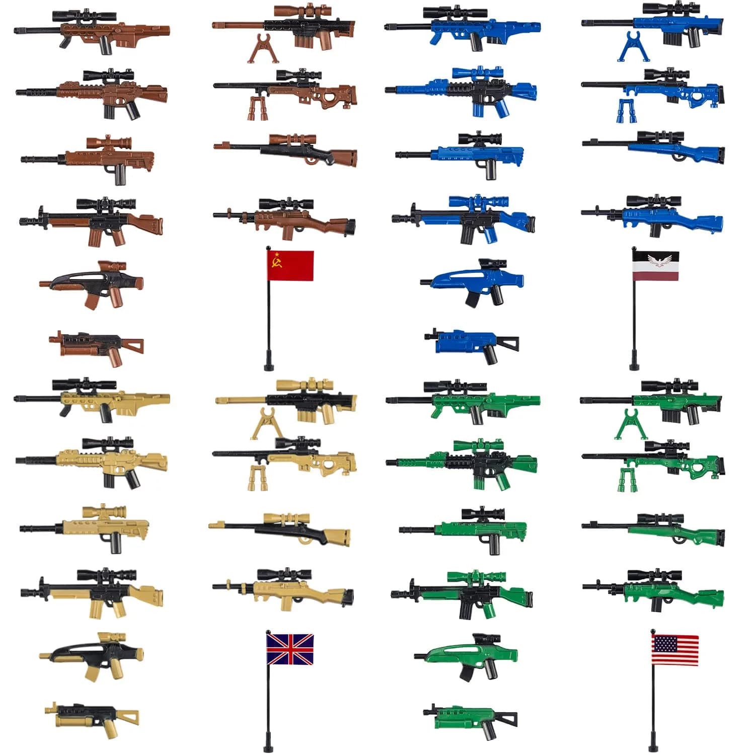 MaozyHomie Toy Weapons Accessories Pack Military U.S 5 Types Heavy Weaponry Building Blocks Compatible with Major Brands - main product image