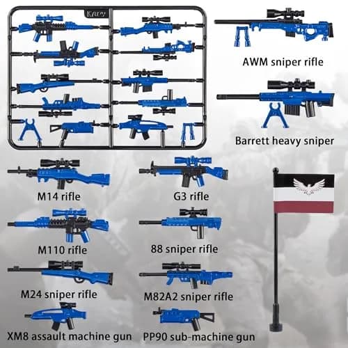 MaozyHomie 44 Pcs Weapons Pack Military 4 Countries | Compatible with Major Brands, Ages 3+ thumbnail 4
