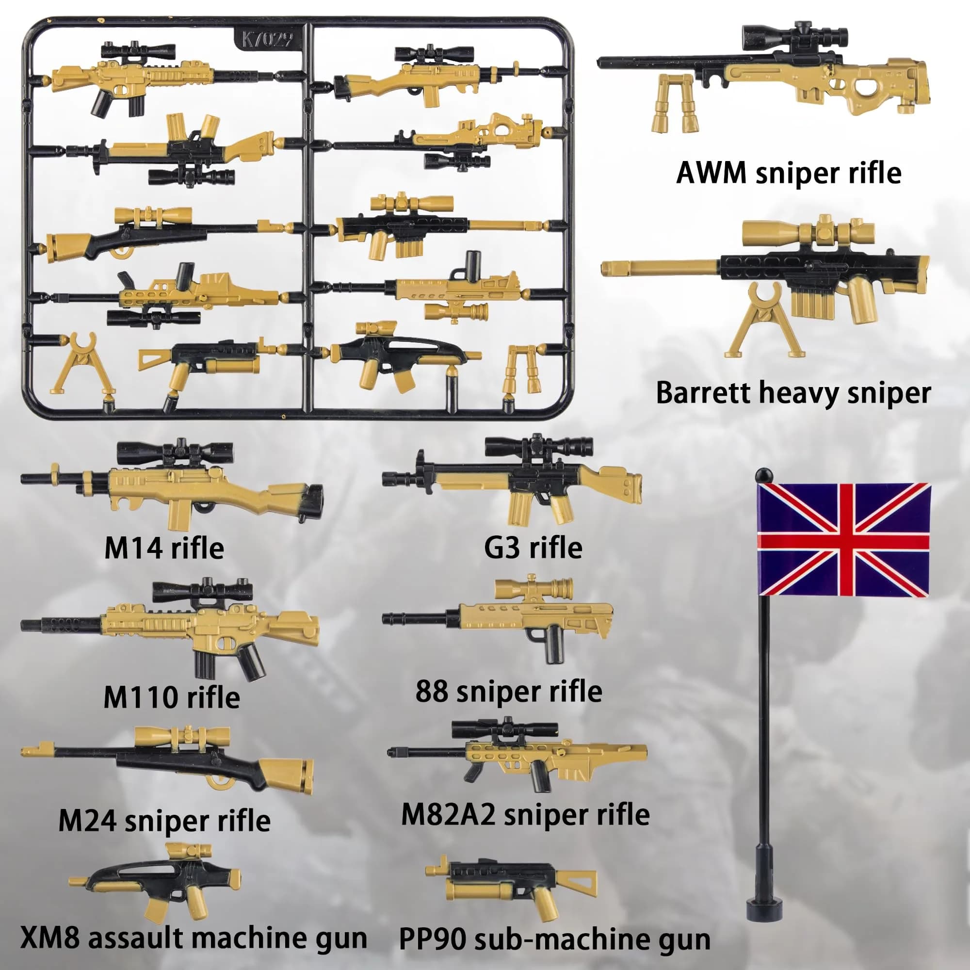 MaozyHomie Toy Weapons Accessories Pack Military U.S 5 Types Heavy Weaponry Building Blocks Compatible with Major Brands - view 3