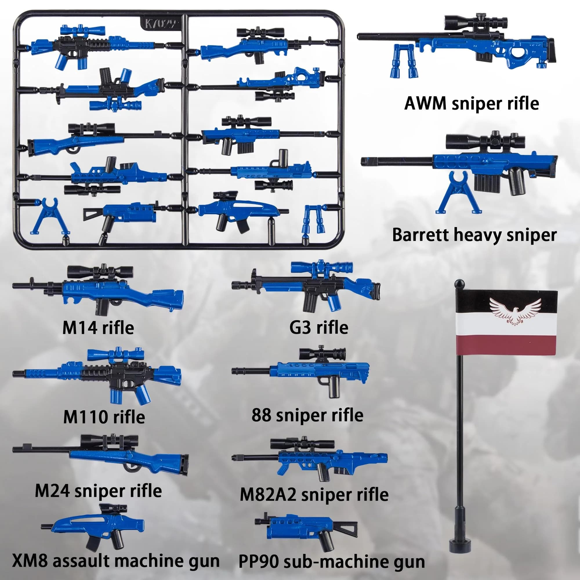 MaozyHomie Toy Weapons Accessories Pack Military U.S 5 Types Heavy Weaponry Building Blocks Compatible with Major Brands - view 4