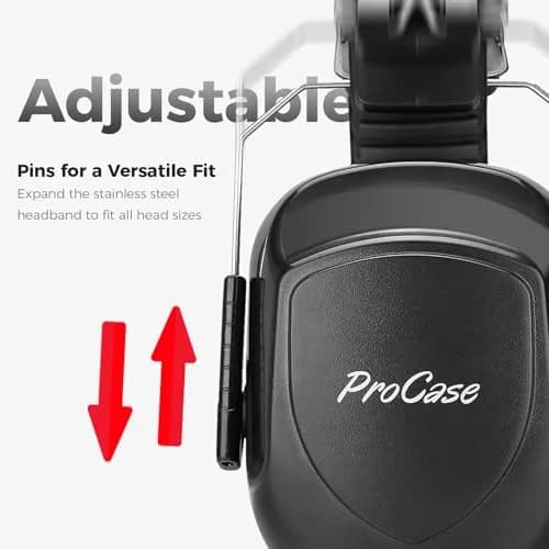 ProCase Hearing Protection Earmuffs NRR 28dB, Noise Cancelling Headphones (2-Pack, Black) | ANSI S3.19 Certified Passive Noise Reduction thumbnail 3