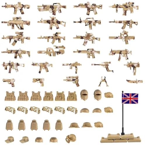 MaozyHomie 63 Pcs Military Weapons Set Accessories UK Special Forces Toys | Compatible with Major Brands thumbnail 1