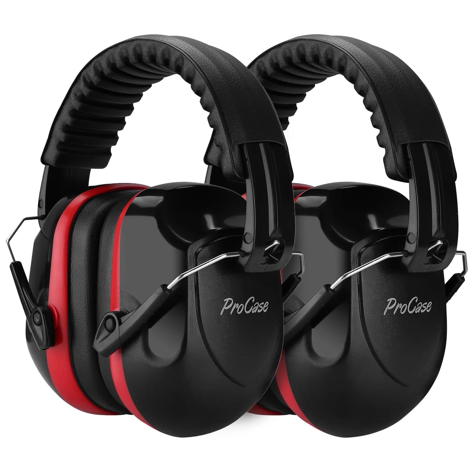 ProCase Hearing Protection Ear Muffs NRR 28dB, Noise Cancelling Headphones (2-Pack, Red) | ANSI S3.19 Certified Passive Noise Blocking - main product image