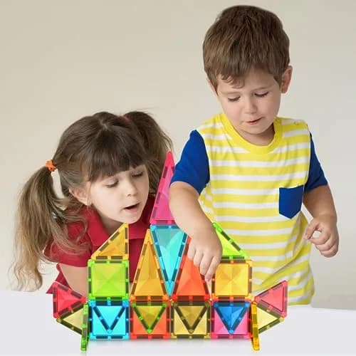 PicassoTiles Magnetic Tile 24pc Mini Diamond Set | Travel Size STEM Educational Toy for Kids 3+ thumbnail 4