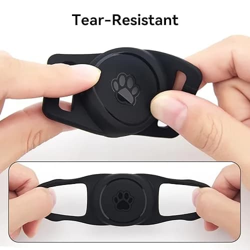 GOCII AirTag Dog Collar Holder 2 Pack, Waterproof Silicone AirTag Case for Apple AirTag (Gen 1 & 2) | Black thumbnail 3