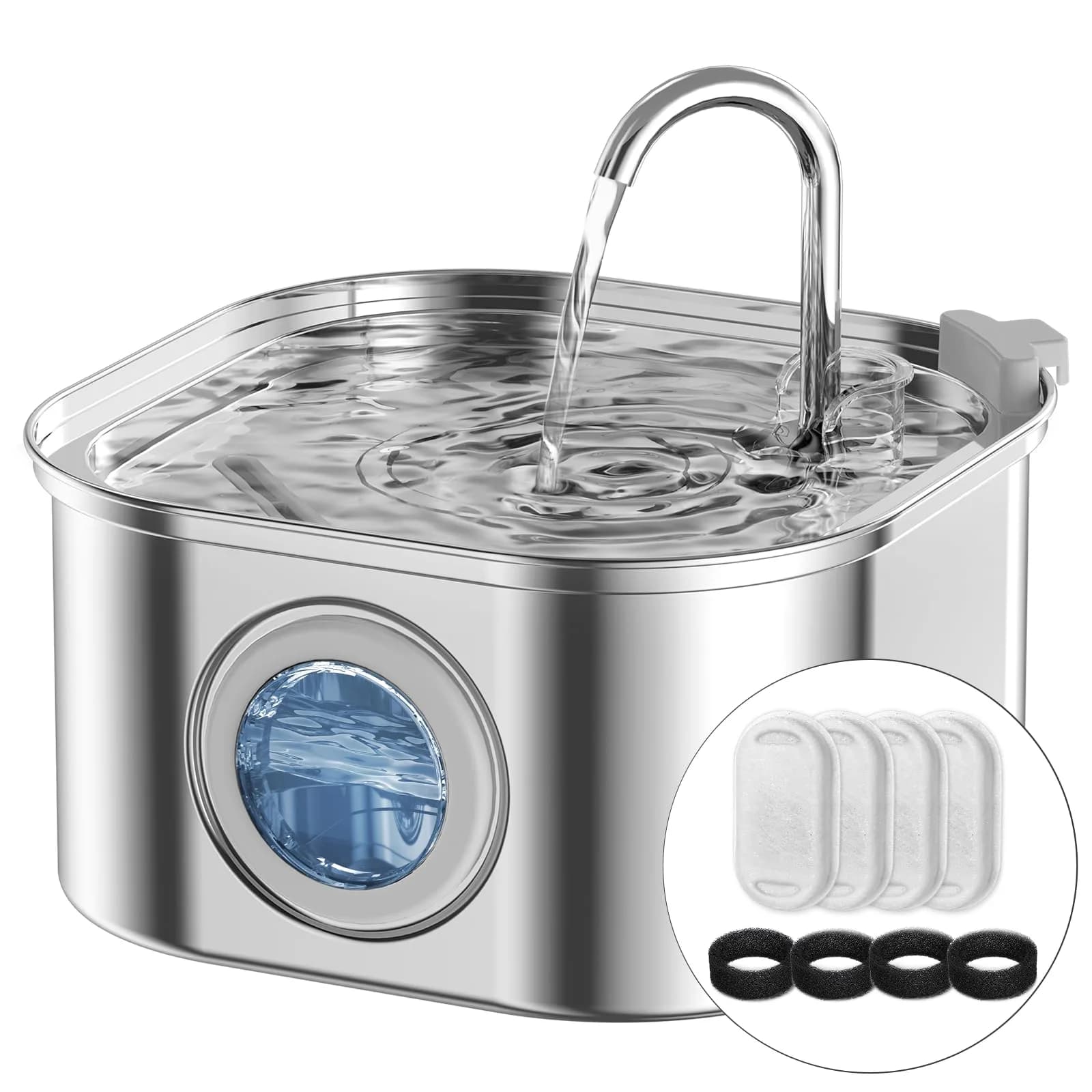 NautyPaws Cat Water Fountain Stainless Steel 3.2L | Quiet, Rust-Resistant Pet Water Dispenser
