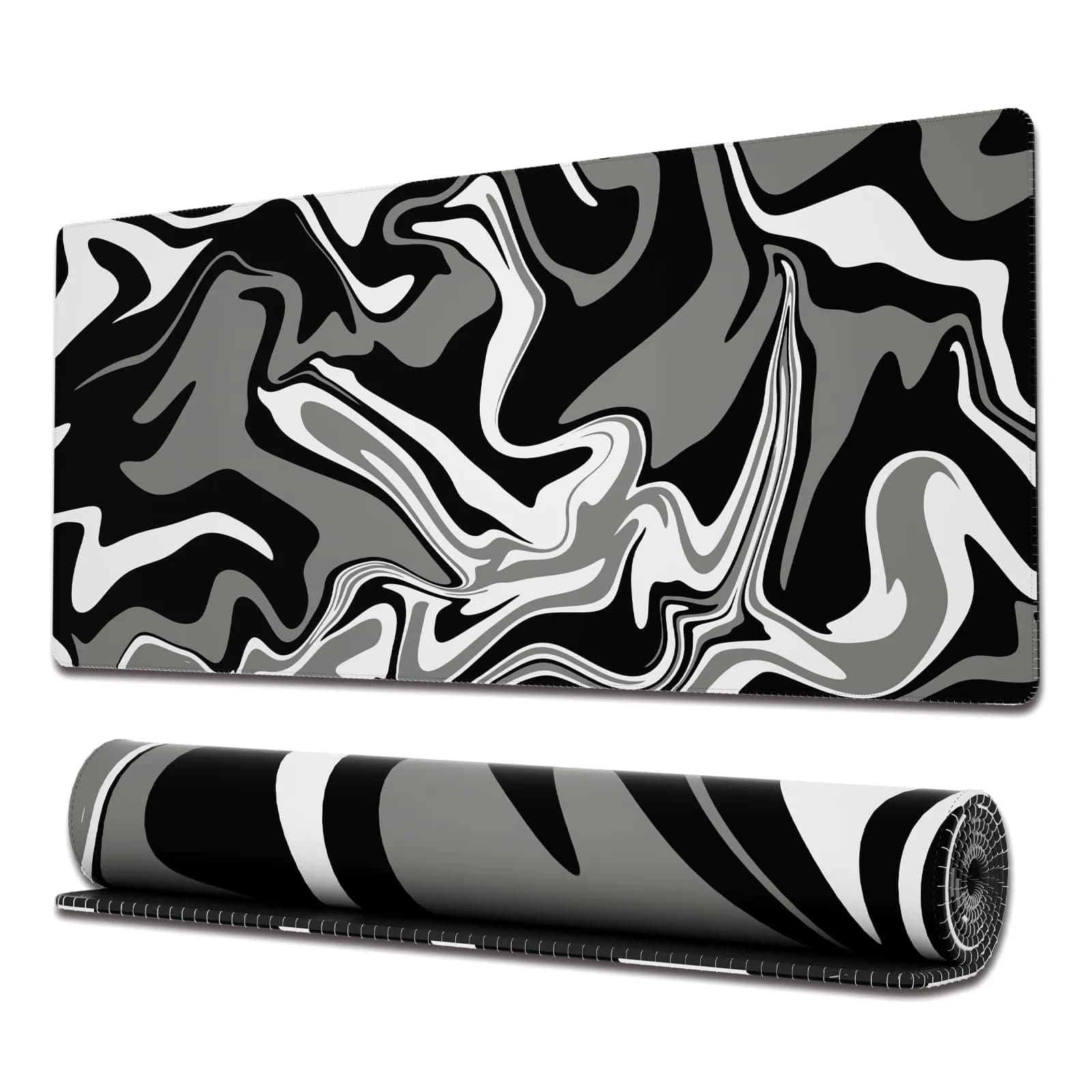 Ovenbird Swirl Marble Gaming Mouse Pad - Extended XL 31.5" x 11.8" Black - main product image