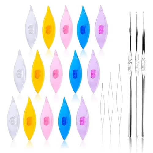 BUTUZE 15 PCS Tatting Shuttle Kit for Beginners | Durable Plastic & Beading Needles (15 pcs, Assorted Colors) thumbnail 1