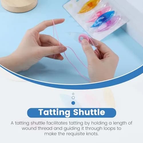 BUTUZE Tatting Shuttle Kit with Beading Needles & Crochet Hooks, 5 PCS Plastic Shuttle 8.1 cm (3.15 in) | DIY Hand Lacemaking Craft Tool thumbnail 4