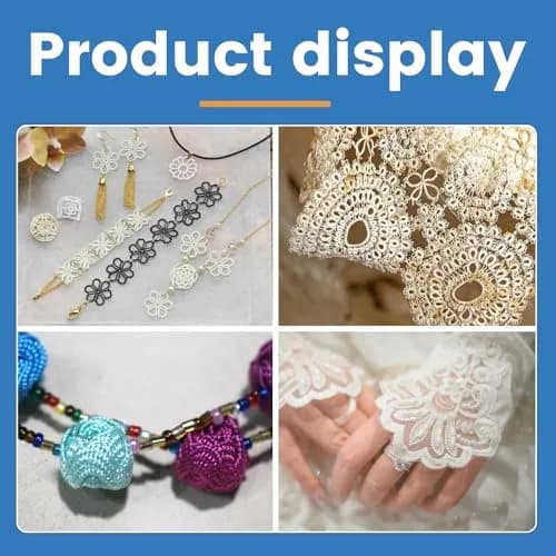BUTUZE Tatting Shuttle Kit with Beading Needles & Crochet Hooks, 5 PCS Plastic Shuttle 8.1 cm (3.15 in) | DIY Hand Lacemaking Craft Tool thumbnail 7