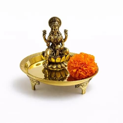 Putrika Traditional Brass Mukali Stool | Handmade Indian Pooja Stand (12.5cm x 3cm) | Heritage Brass Decor thumbnail 5