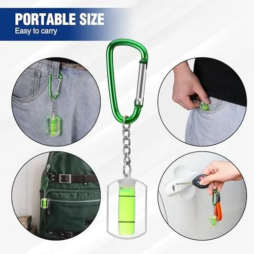 WORKPRO 3-Pack Mini Pocket Tool Spirit Level with Keychain | Accurate Bubble Level for Picture Hanging & Layout thumbnail 4