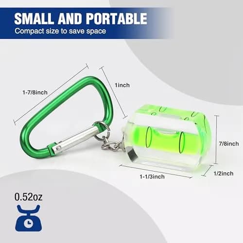 WORKPRO 3-Pack Mini Pocket Tool Spirit Level with Keychain | Accurate Bubble Level for Picture Hanging & Layout thumbnail 3