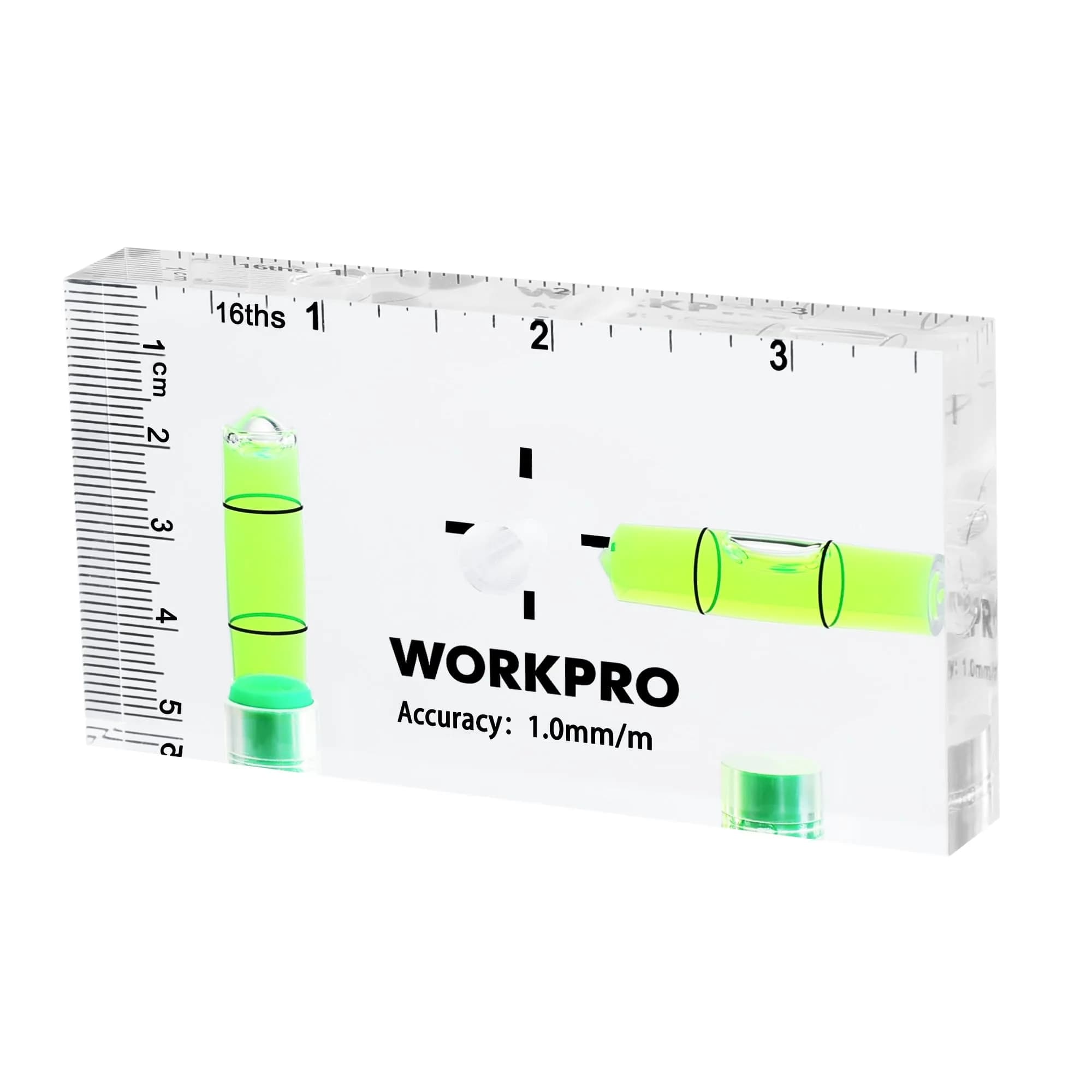 WORKPRO 3 Inch Magnetic Pocket Level with 90°/180° Bubbles | Accurate Level Tool for DIY & Professionals — 3-3/4 Inch