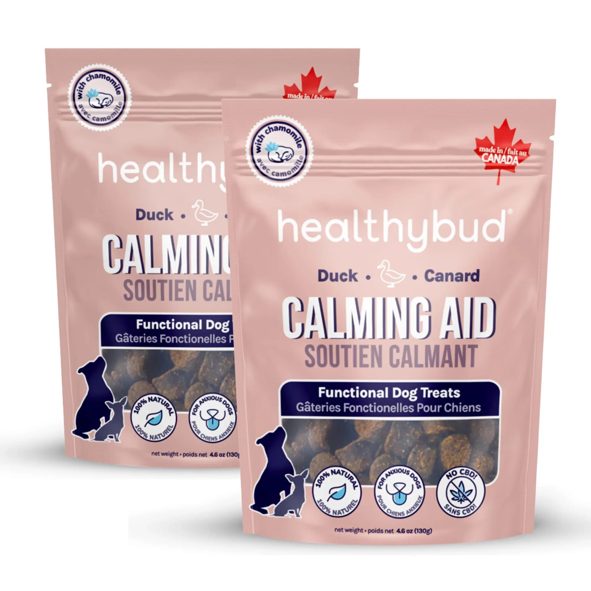 healthybud Calming Aid, Duck Dog Treats & Toppers 4.6oz | Stress & Anxiety Relief for Dogs