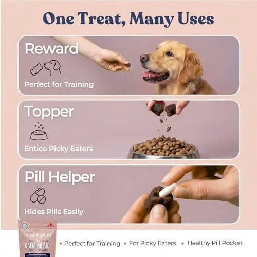 healthybud Calming Aid, Duck Dog Treats & Toppers 4.6oz | Stress & Anxiety Relief for Dogs thumbnail 5