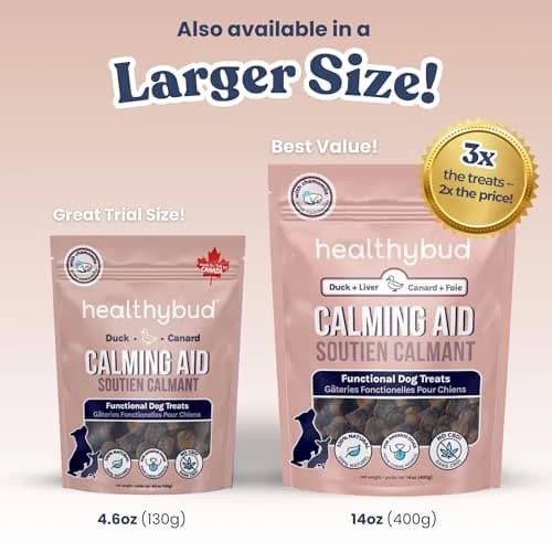 healthybud Calming Aid, Duck Dog Treats & Toppers 4.6oz | Stress & Anxiety Relief for Dogs thumbnail 8