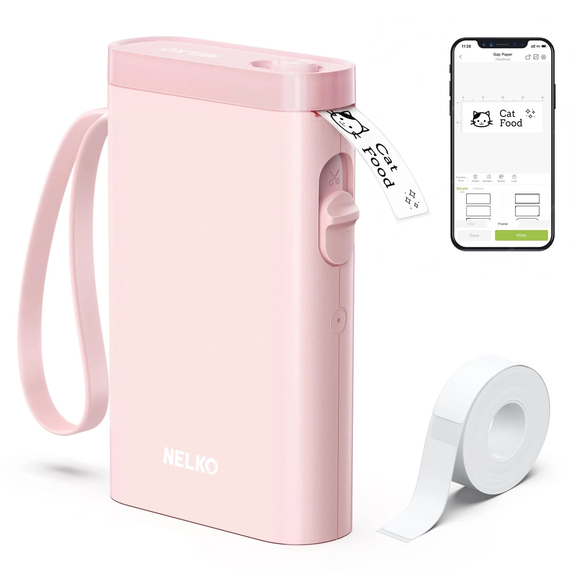Nelko P21 Bluetooth Label Maker - Mini Wireless Pocket Printer, Pink | Organize Your Life Effortlessly - main product image