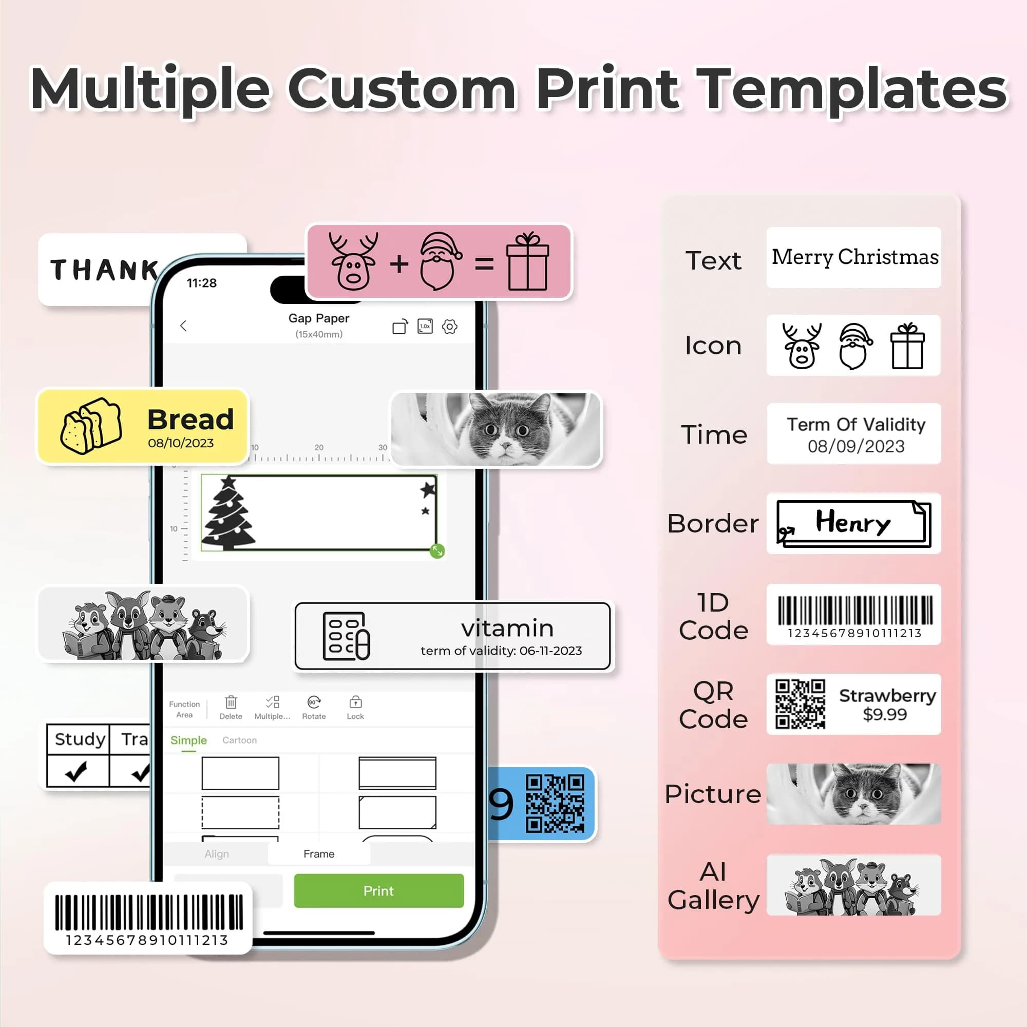 Nelko P21 Bluetooth Label Maker - Mini Wireless Pocket Printer, Pink | Organize Your Life Effortlessly - view 3