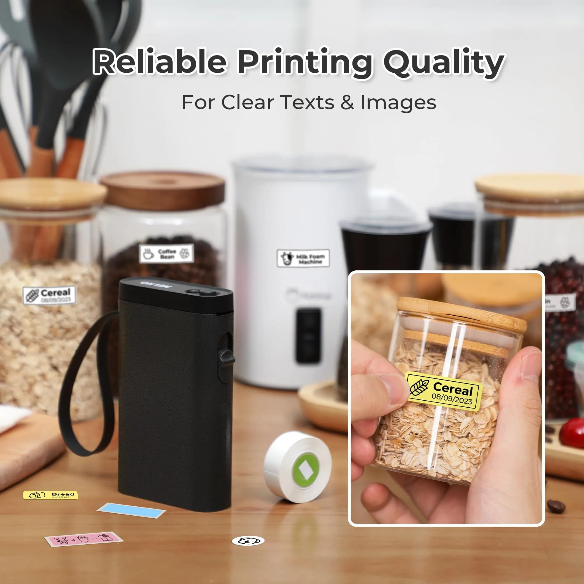 Nelko P21 Bluetooth Label Maker - Black | Mini Wireless Pocket-Sized Printer for Home & Office Organization - view 7