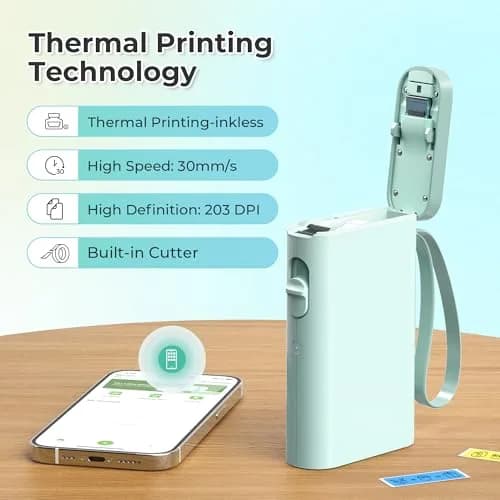 Nelko P21 Bluetooth Label Maker - Vibrant Green | Pocket-Sized Wireless Mini Label Printer for Home and Office Organization thumbnail 4