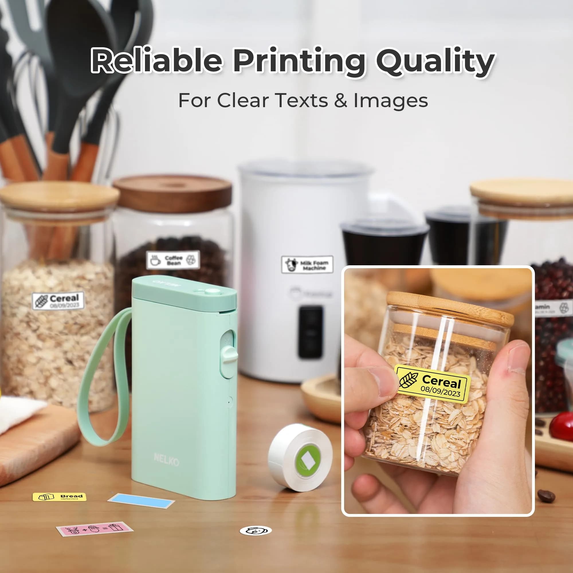 Nelko P21 Bluetooth Label Maker - Vibrant Green | Pocket-Sized Wireless Mini Label Printer for Home and Office Organization - view 6