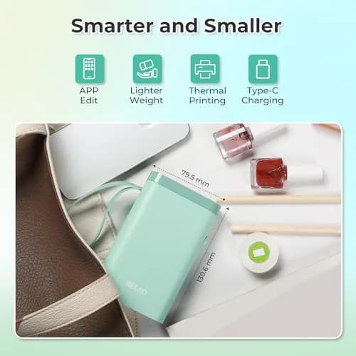 Nelko P21 Bluetooth Label Maker - Vibrant Green | Pocket-Sized Wireless Mini Label Printer for Home and Office Organization thumbnail 3