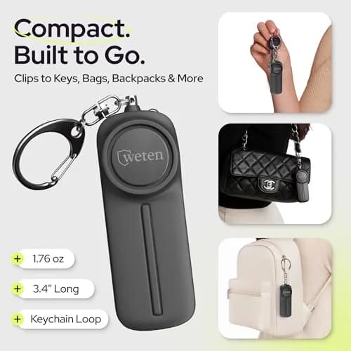WETEN Personal Safety Alarm Keychain 130dB 3-Pack | 2.27 kg (5 lb) Total Weight thumbnail 5