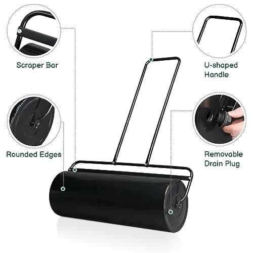 Outvita Lawn Roller, 17 Gallons, Water & Sand Filled | Durable Steel, Easy to Use, 138cm thumbnail 4