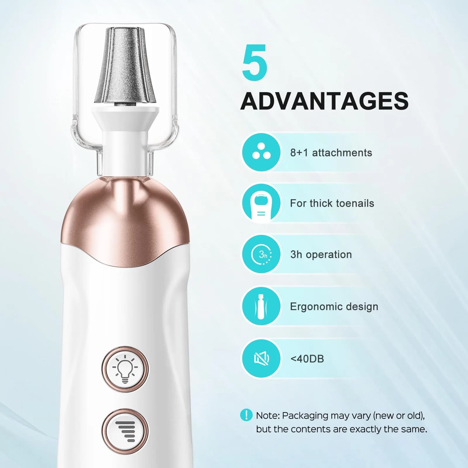 COSLUS C43 Professional Manicure Pedicure Kit with Upgrade Standard Grinder | 5 Speeds, 5000 RPM, Cordless - view 2