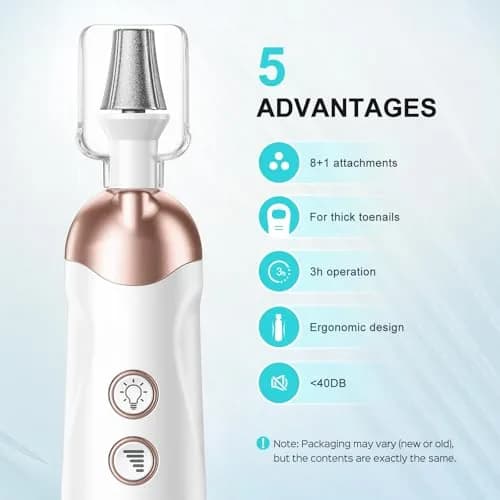 COSLUS C43 Professional Manicure Pedicure Kit with Upgrade Standard Grinder | 5 Speeds, 5000 RPM, Cordless thumbnail 2