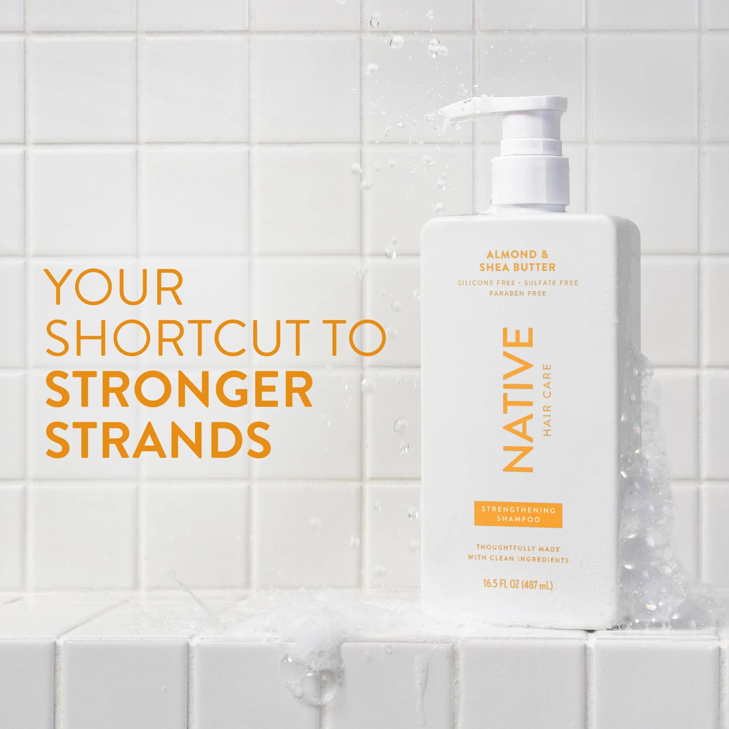 Native Almond & Shea Butter Shampoo and Conditioner Set, 490ml (16.5 fl oz) each | Strengthens Hair Against Damage - view 2