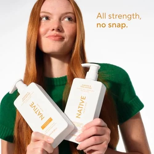 Native Almond & Shea Butter Strengthening Shampoo and Conditioner Set — 490ml (16.5 fl oz each, Pack of 2) | For All Hair Types, Color-Treated, Fine to Dry Damaged Hair thumbnail 6