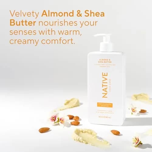 Native Almond & Shea Butter Strengthening Shampoo and Conditioner Set — 490ml (16.5 fl oz each, Pack of 2) | For All Hair Types, Color-Treated, Fine to Dry Damaged Hair thumbnail 9