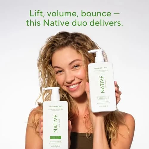 Native Cucumber & Mint Shampoo and Conditioner Set | Volumizing, Sulfate-Free, 16.5 fl oz each (2-Pack) thumbnail 6