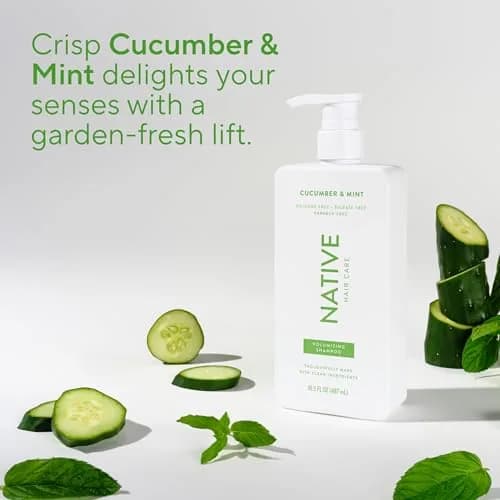 Native Cucumber & Mint Shampoo and Conditioner Set | Volumizing, Sulfate-Free, 16.5 fl oz each (2-Pack) thumbnail 9