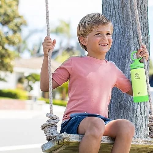 Takeya Actives Kids Water Bottle 18 oz Stainless Steel | Double Wall Insulation BPA-Free Leakproof Straw Lid thumbnail 3