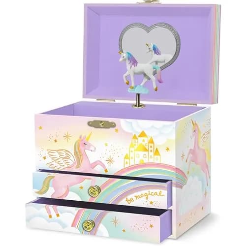 Giggle & Honey Musical Unicorn Jewelry Box for Girls, 17.1 x 13.3 x 15.2 cm | Dancing Unicorn Figure thumbnail 1