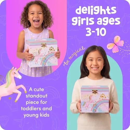 Giggle & Honey Musical Unicorn Jewelry Box for Girls, 17.1 x 13.3 x 15.2 cm | Dancing Unicorn Figure thumbnail 6